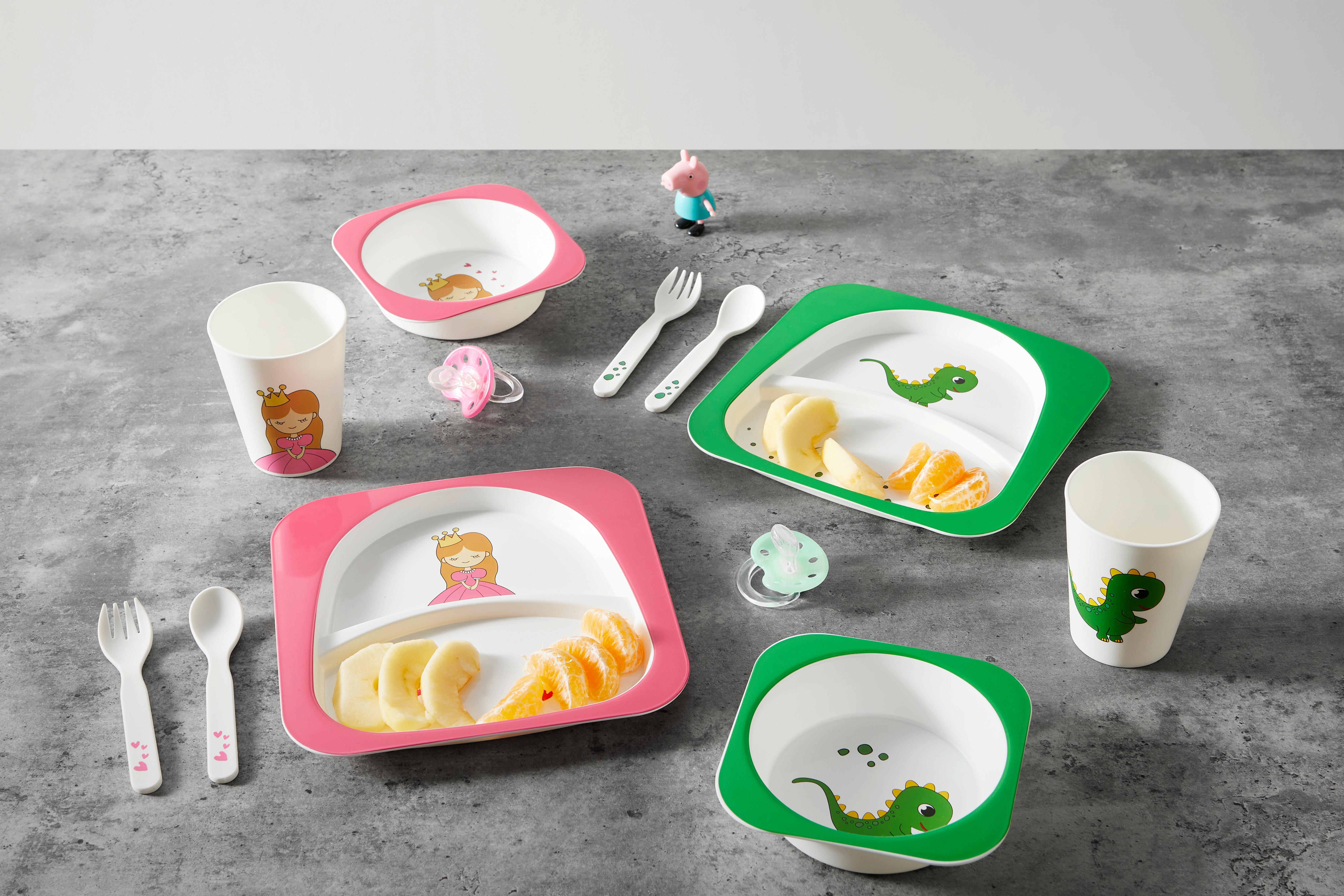 Set Otroške Posode Marlon - zelena/bela, Konvencionalno, umetna masa (21,2/21,2/2,1cm) - Mömax