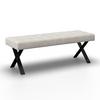 SITTBÄNK NOVA - ljusgrå/svart, Modern, metall/trä (140/49/47cm) - Bessagi Home