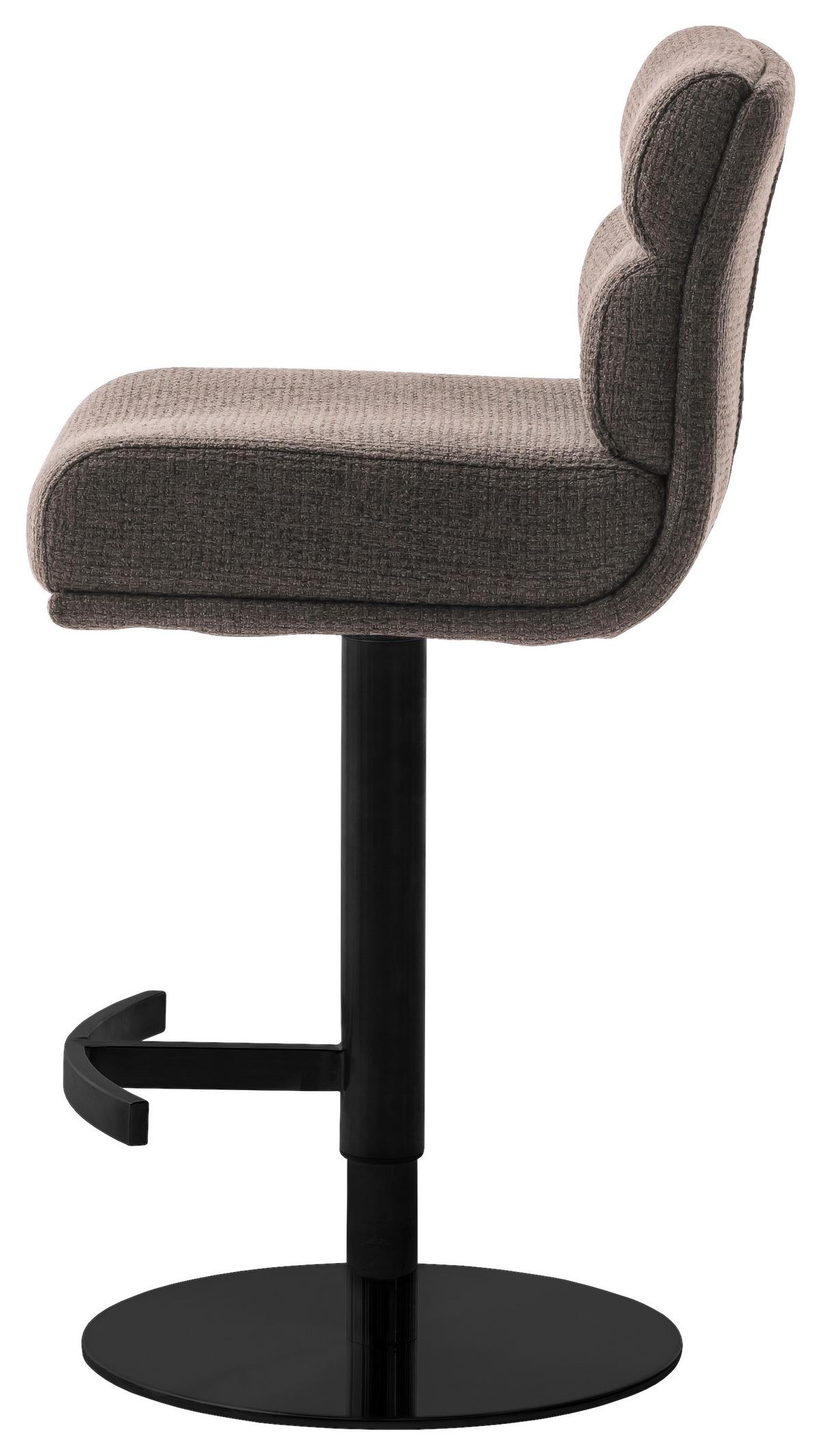 STOŁEK BAROWY LEXINGTON - czarny/cappuccino, Design, metal/tkanina (43/84/52cm) - Dieter Knoll