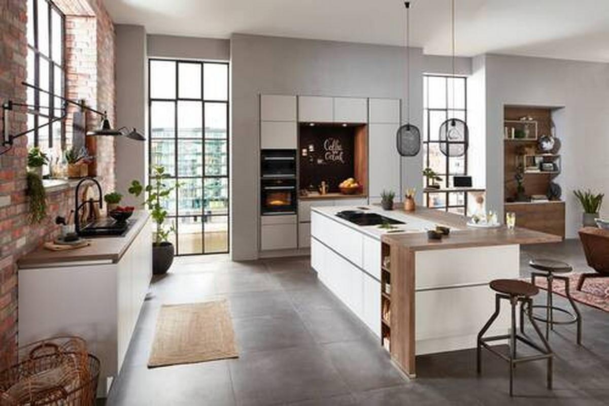 Einbauküche Fashion in Grau - Grau, MODERN, Holzwerkstoff - Nobilia