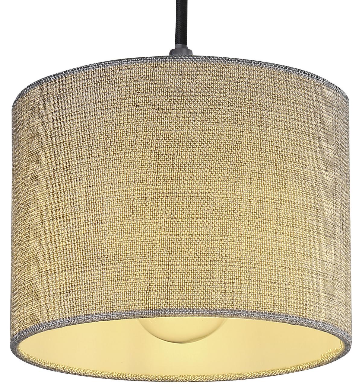 Wandleuchte Roger in Grau/Schwarz max. 40 Watt - Schwarz/Grau, Natur, Holz/Textil (18/25,5/33,5cm) - Globo