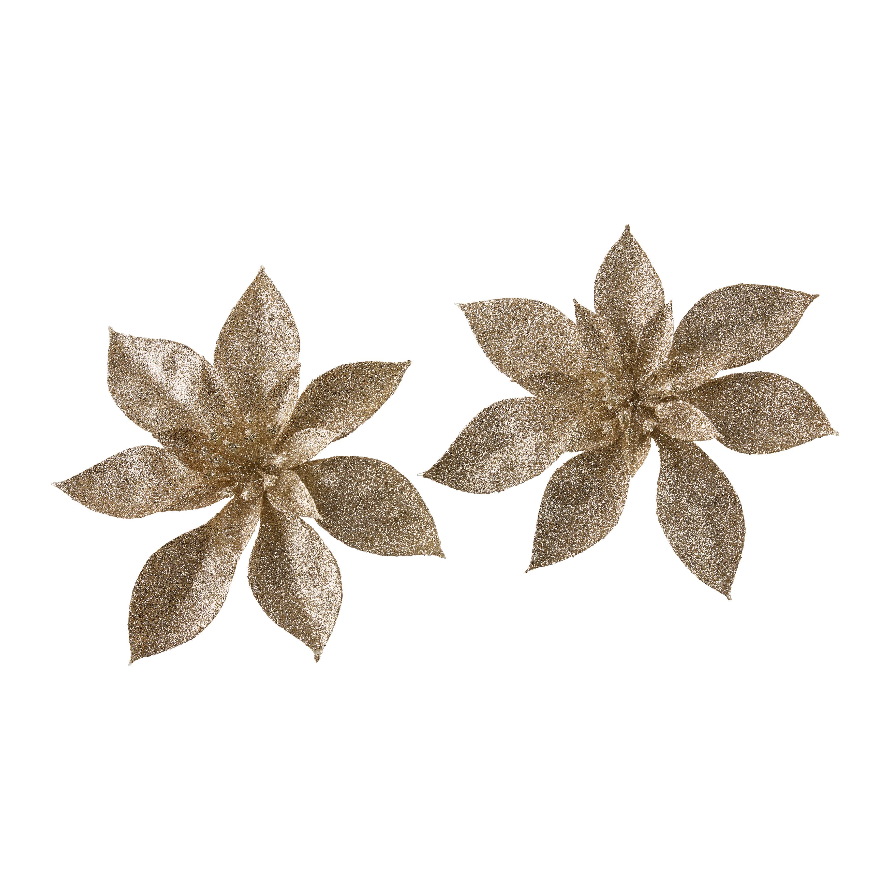 Dekoblume Poinsettia Champagnerfarben - Champagner, KONVENTIONELL, Kunststoff (15/3cm) - Mömax