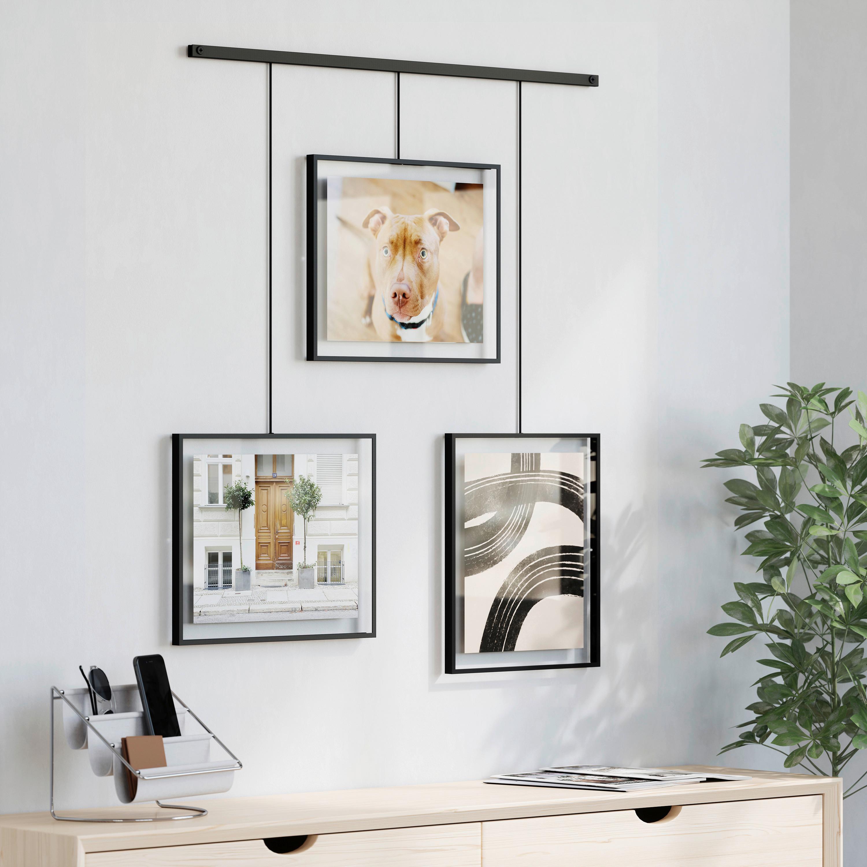 Collagen-Bilderrahmen Schwarz - Schwarz, Design, Glas/Metall (2,5/73/82cm) - Umbra