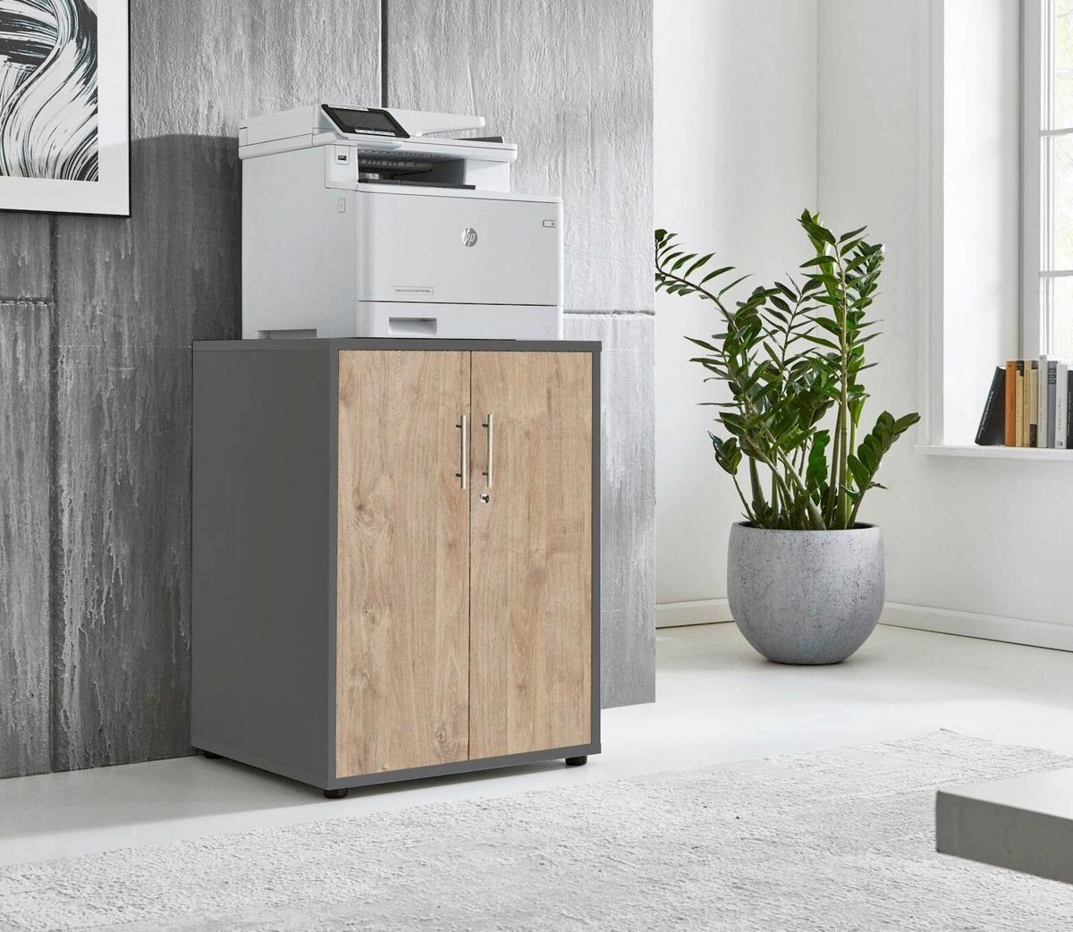 AKTENSCHRANK OFFICE EDITION - Eichefarben/Anthrazit, MODERN, Holzwerkstoff (54/74/50cm) - MID.YOU