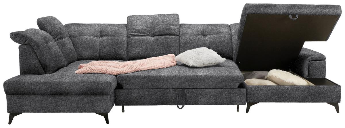 Wohnlandschaft Sierra Grau - Grau, Modern, Textil/Metall (181-230/90-106/364cm) - Mömax