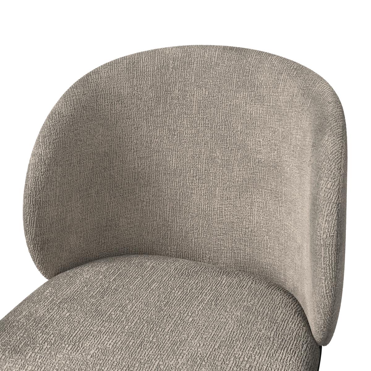 Stuhl Malea Greige Chenille Gepolstert - Greige/Schwarz, MODERN, Holz/Textil (49/81/52cm) - Bessagi Home