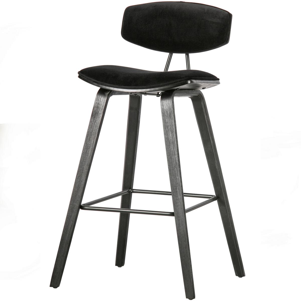 BARHOCKER-SET Senn Schwarz B: 42cm - Schwarz, MODERN, Textil/Metall (42/91/48cm) - Livetastic
