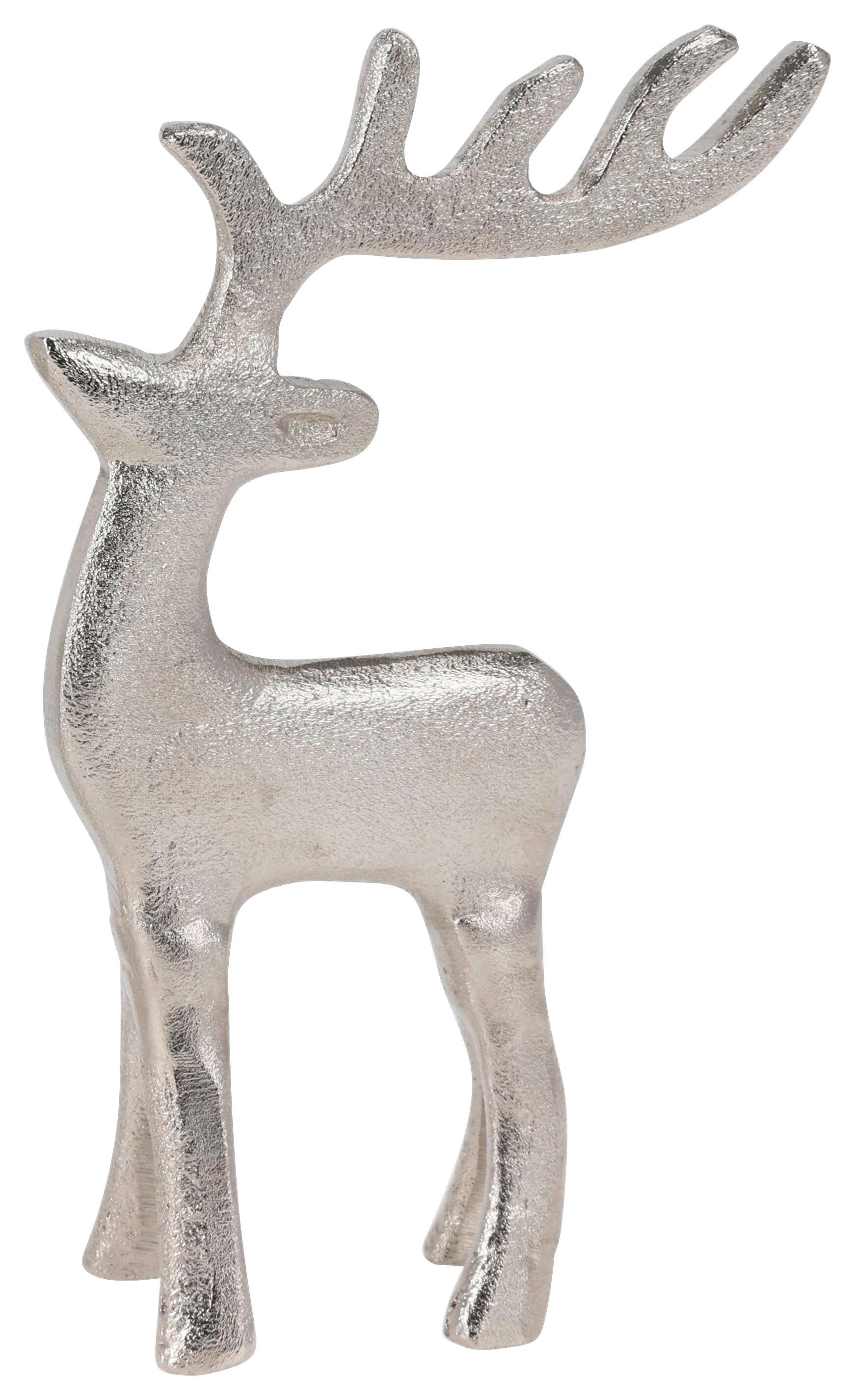 Dekorentier RAINE - Silberfarben, Metall (7/4/18,5cm)