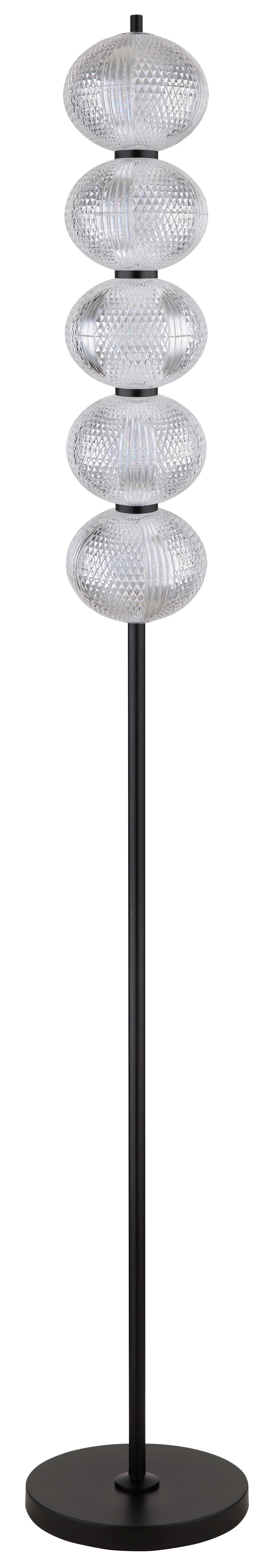 LED-Stehleuchte Aida Schwarz max. 30 Watt - Klar/Schwarz, KONVENTIONELL, Kunststoff/Metall (25/160cm) - Globo
