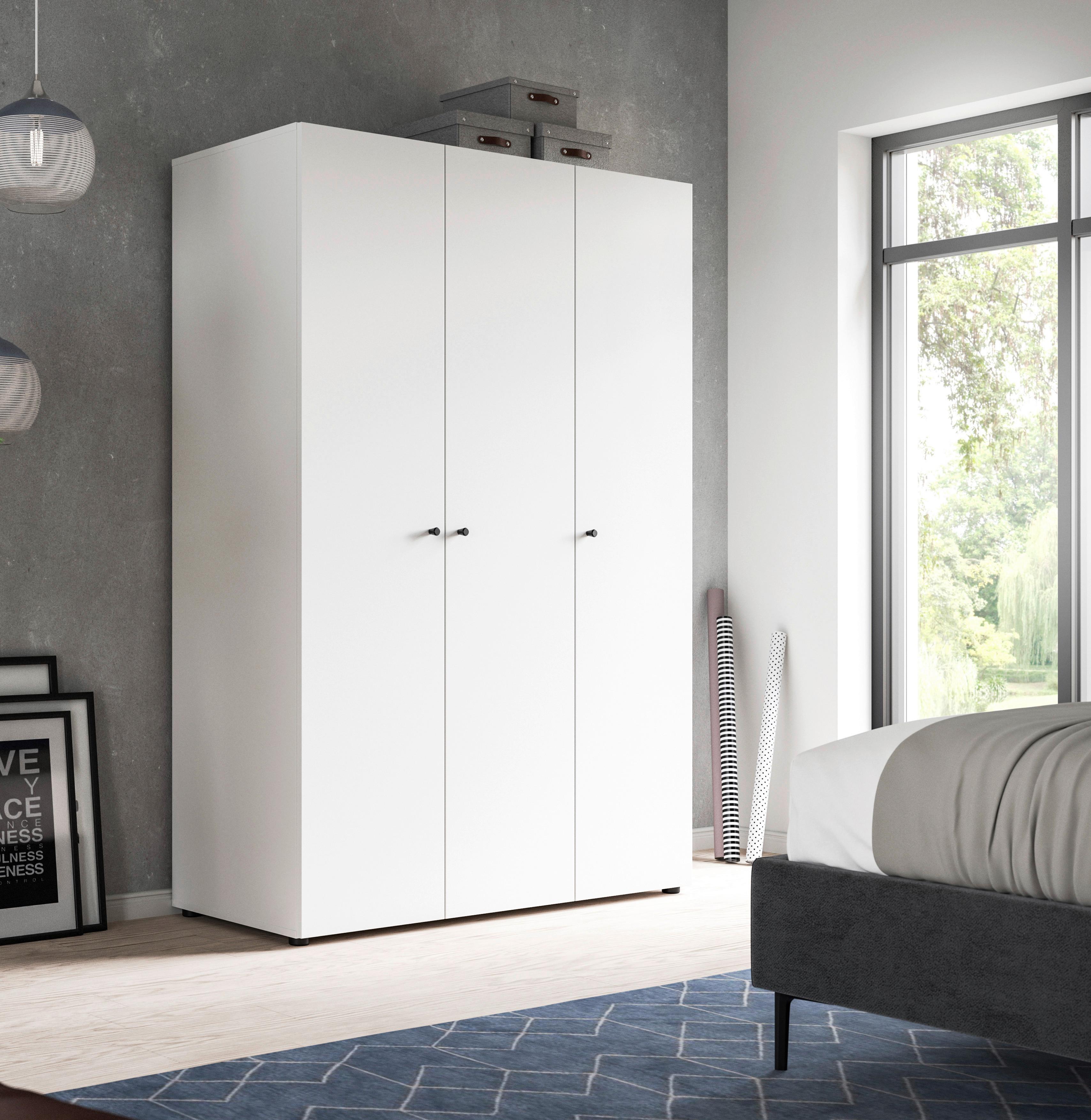 Drehtürenschrank DARWIN ca.120x176x51cm Weiß - Schwarz/Weiß, MODERN, Holzwerkstoff/Kunststoff (120/176/51cm) - MID.YOU