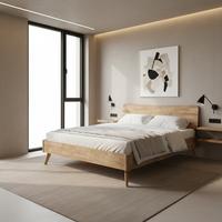 Bett Danzig ca. 140x200 cm Wildeiche Echtholz - Wildeiche, MODERN, Holz (140/200cm) - Bessagi Home