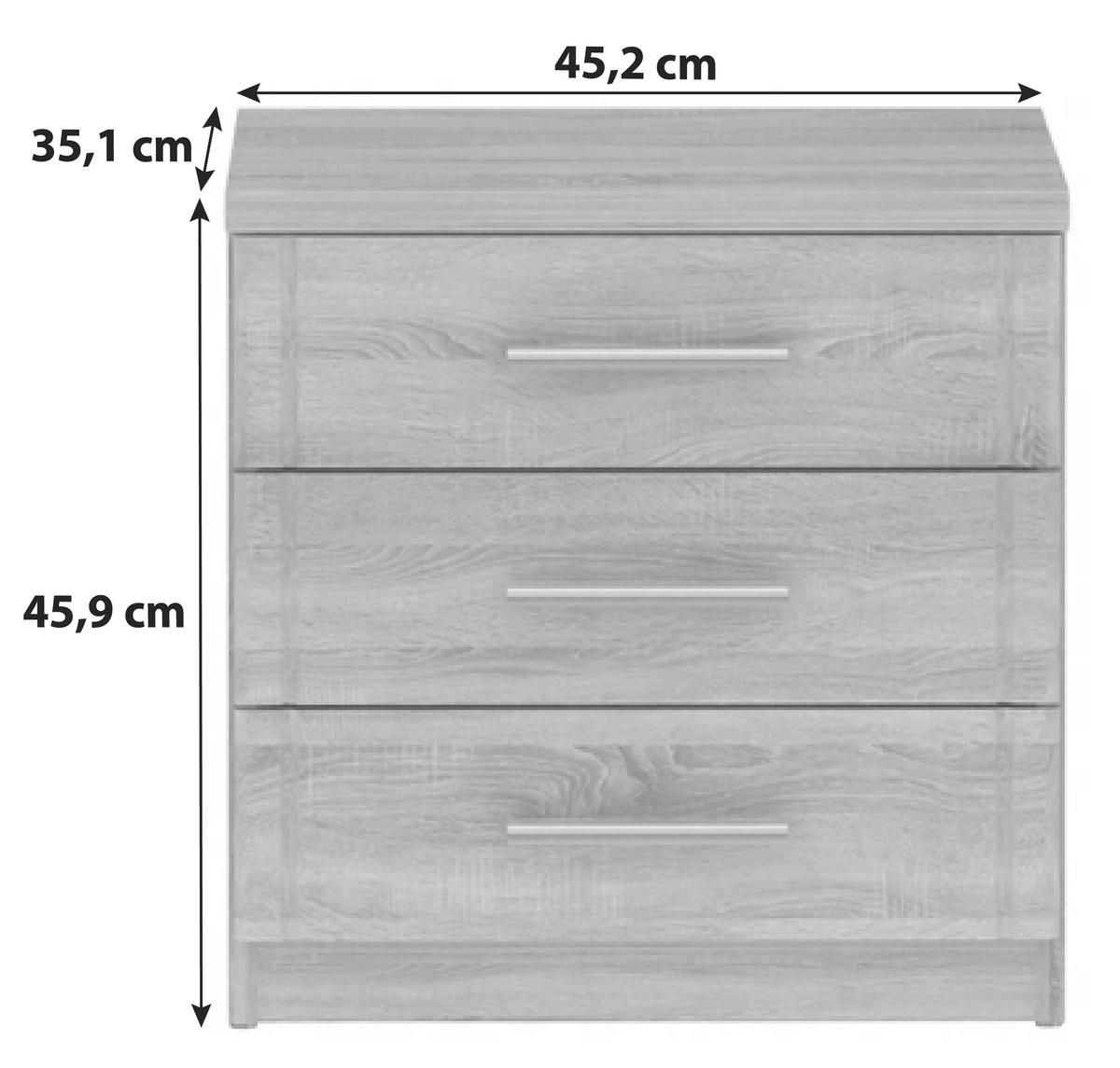 Nočna Omarica Gloria, Barva Hrasta - hrast sonoma, Basics, kovina/umetna masa (45.2/45.9/35.1cm) - Mömax