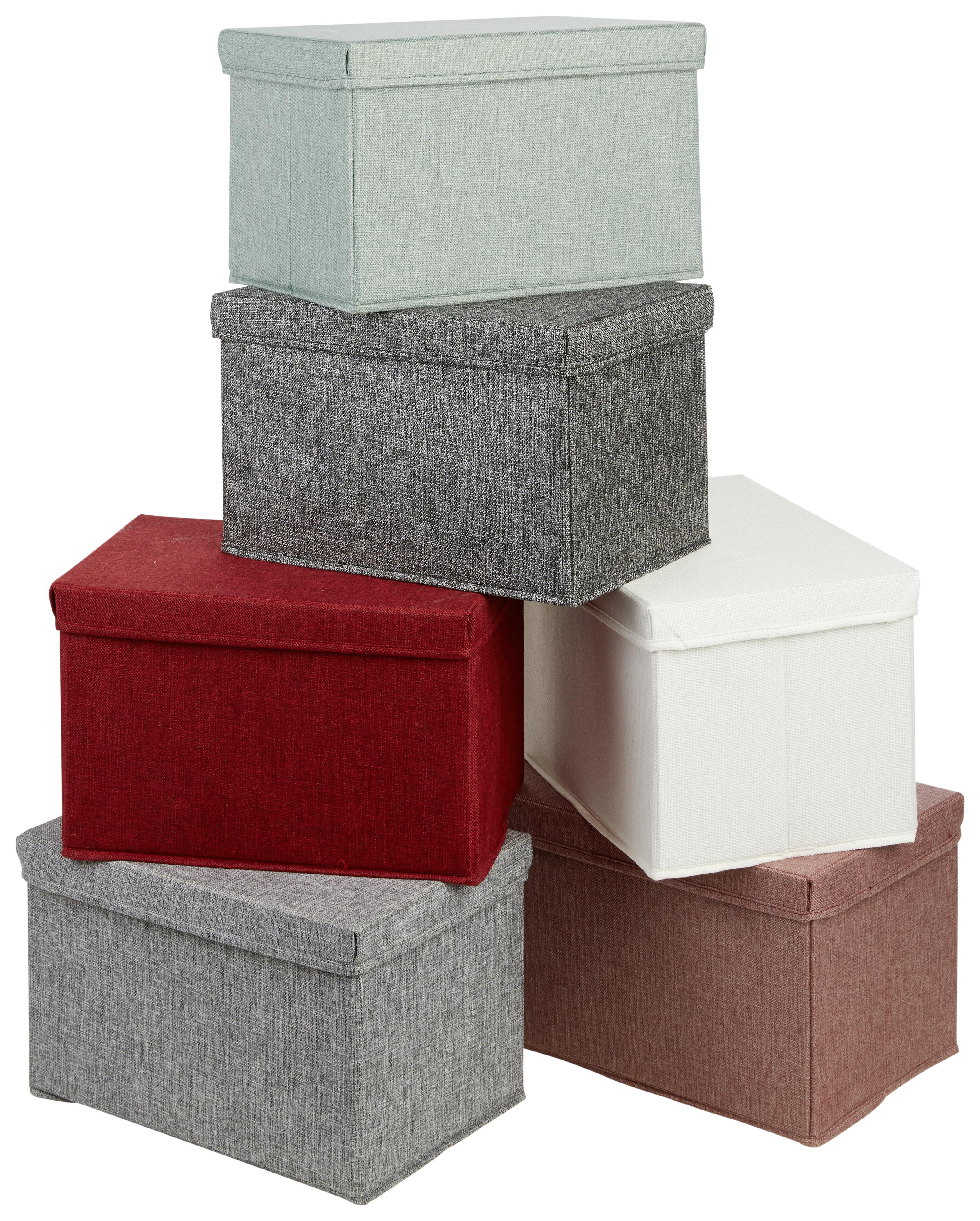 Faltbox Cindy ca. 23l - Grau, MODERN, Karton/Textil (38/26/24cm) - Mömax