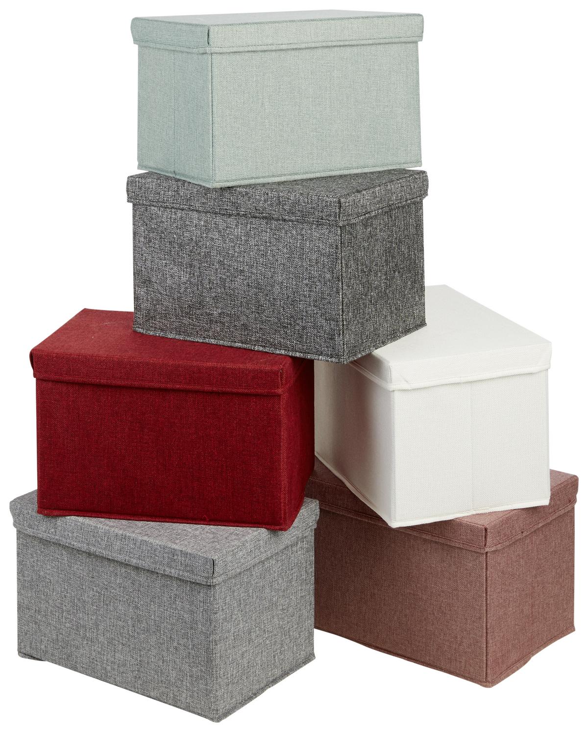 Faltbox Cindy ca. 23l - Grau, MODERN, Karton/Textil (38/26/24cm) - Mömax