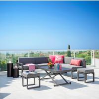 Loungegarnitur-Set Moskau Anthrazit/Grau - Anthrazit/Grau, Modern, Glas/Textil (200/213/62cm) - Mömax