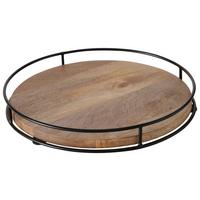 Dekotablett Opura II Braun/Schwarz - Schwarz/Braun, MODERN, Holz/Metall (26/4cm) - Premium Living