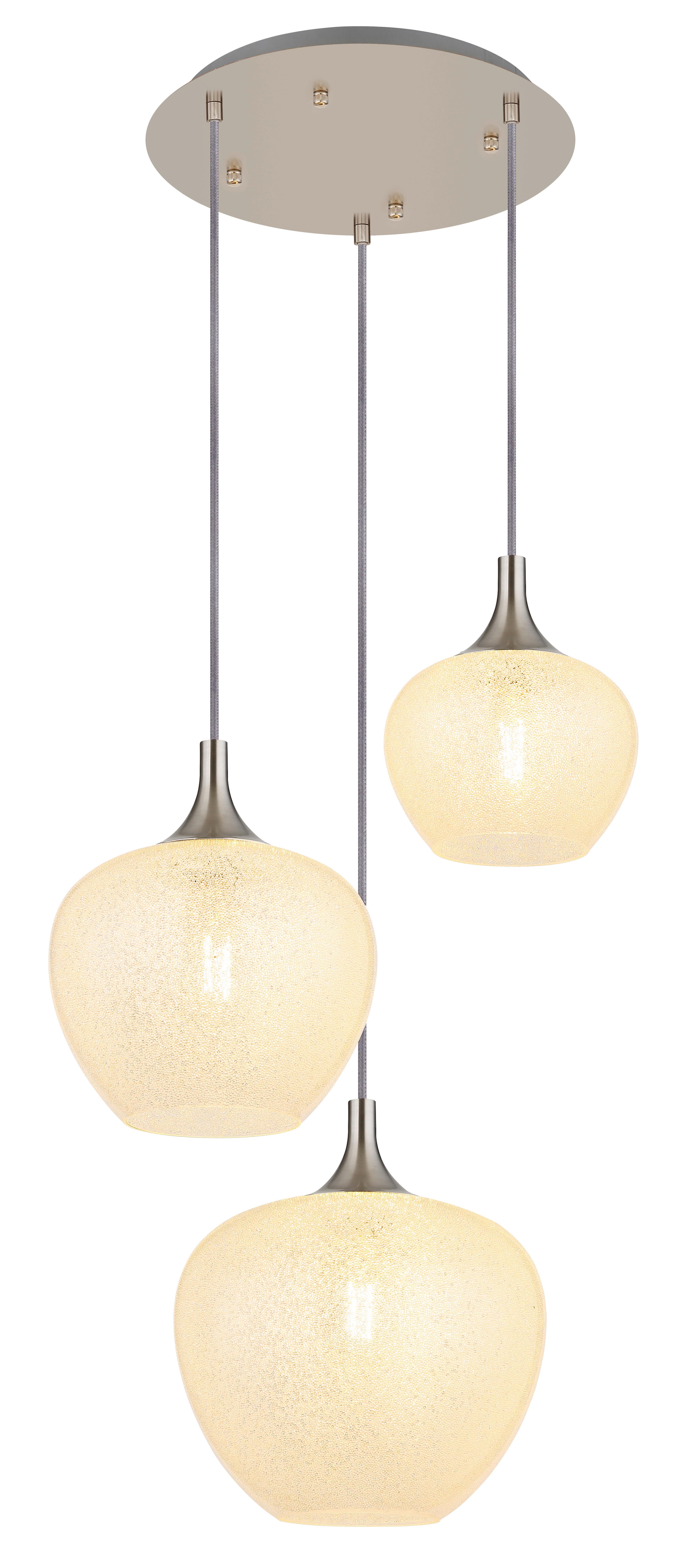 Hängeleuchte Som max. 40 Watt - Transparent/Nickelfarben, MODERN, Glas/Metall (49/120cm) - Novel