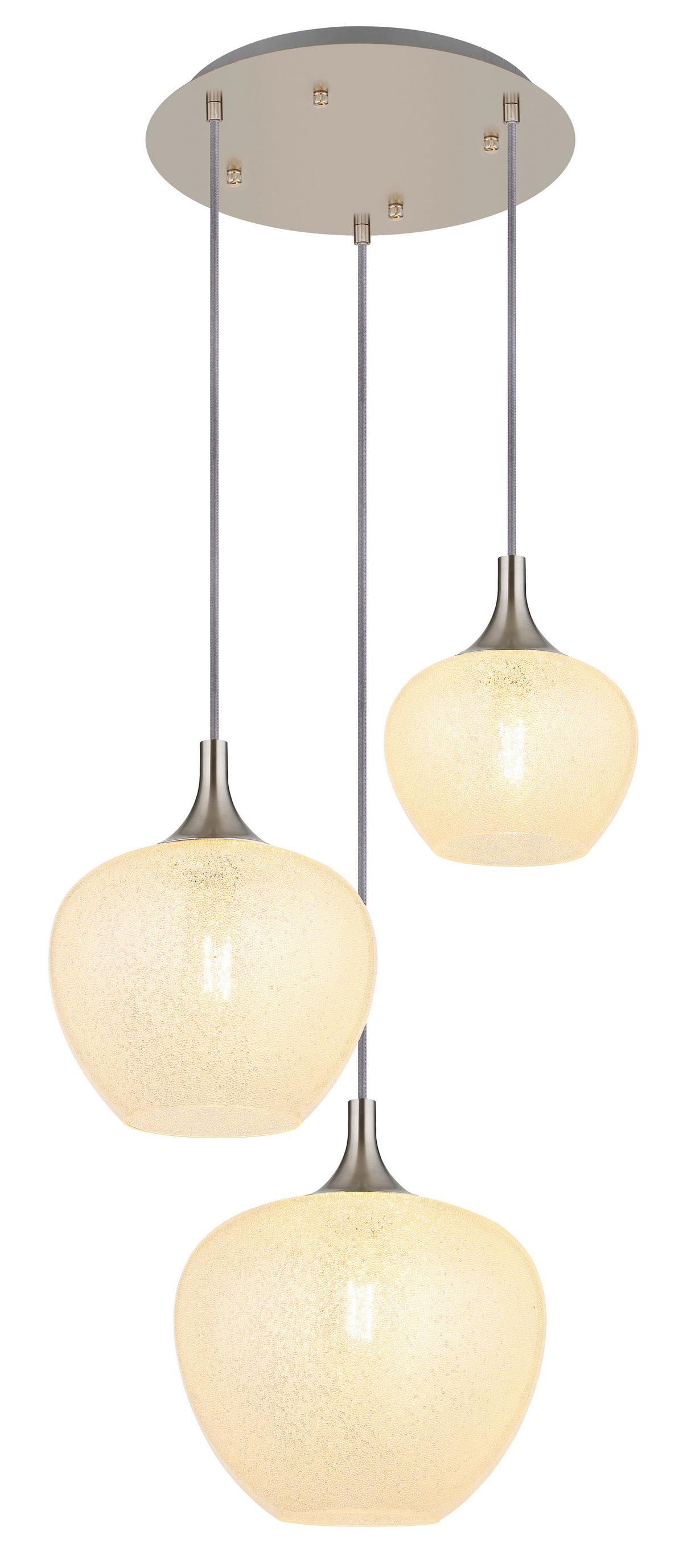 Hängeleuchte Som max. 40 Watt - Transparent/Nickelfarben, MODERN, Glas/Metall (49/120cm) - Novel