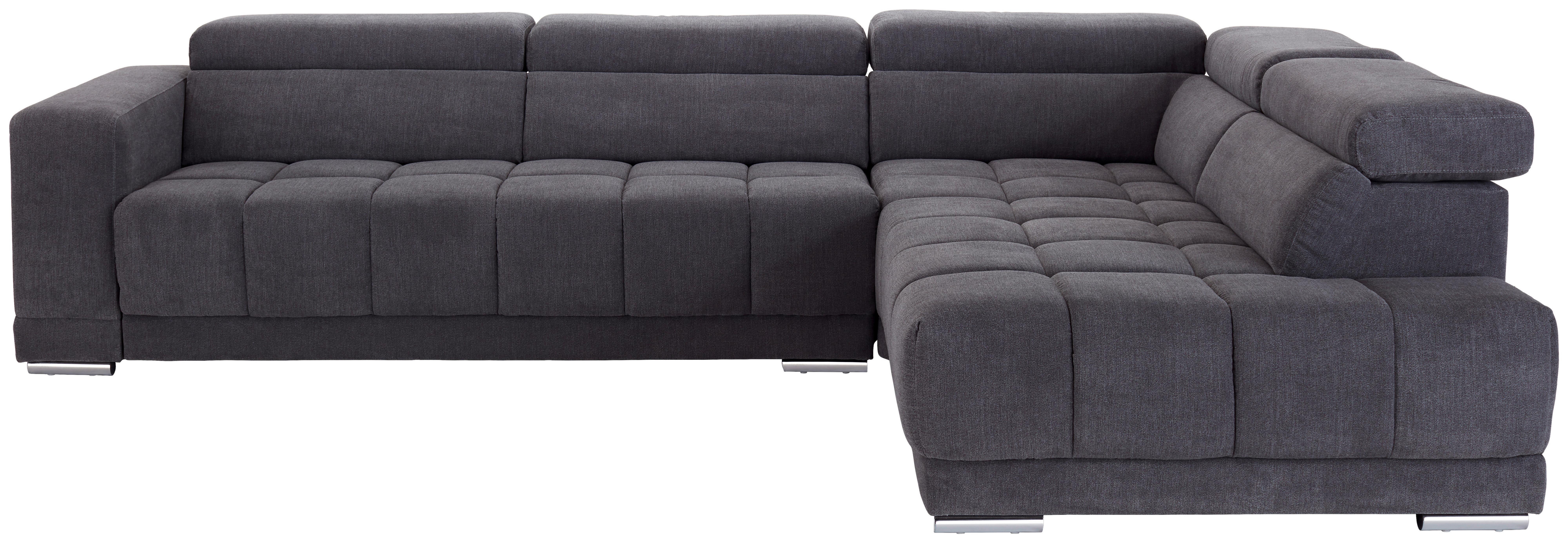 Sedežna Garnitura Hogan, Siva, Relax Funkcija - srebrne barve/siva, Moderno, kovina/tekstil (299/212cm) - Modern Living