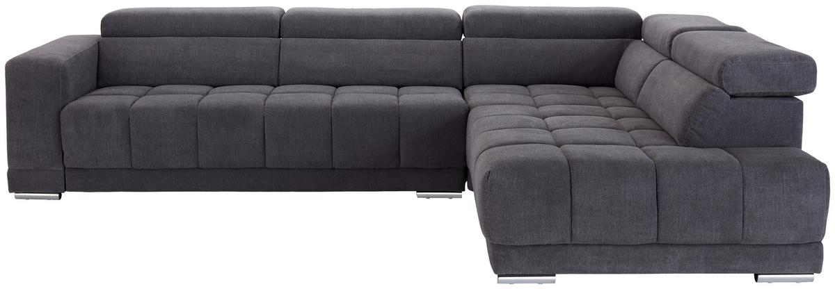 Sedežna Garnitura Hogan, Siva, Relax Funkcija - srebrne barve/siva, Moderno, kovina/tekstil (299/212cm) - Modern Living