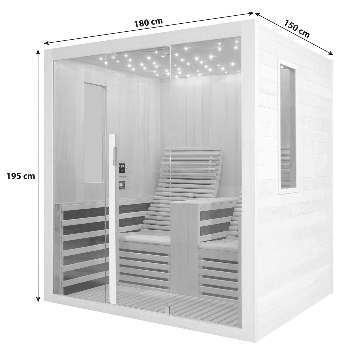 Infrarotkabine Carbon 2 in Braun ca. 180x195x150cm - Naturfarben, Basics (180/195/150cm) - Sanotechnik