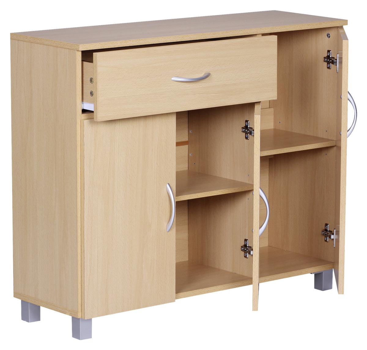 Komoda Jarry - siva/barve bukve, Konvencionalno, leseni material (90/75/30cm) - MID.YOU