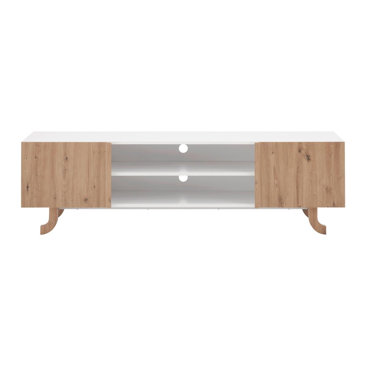 Tv Element Vira, Bela, Barva Hrasta - barve bora/bela, Moderno, les (172/50/43cm) - Bessagi Home