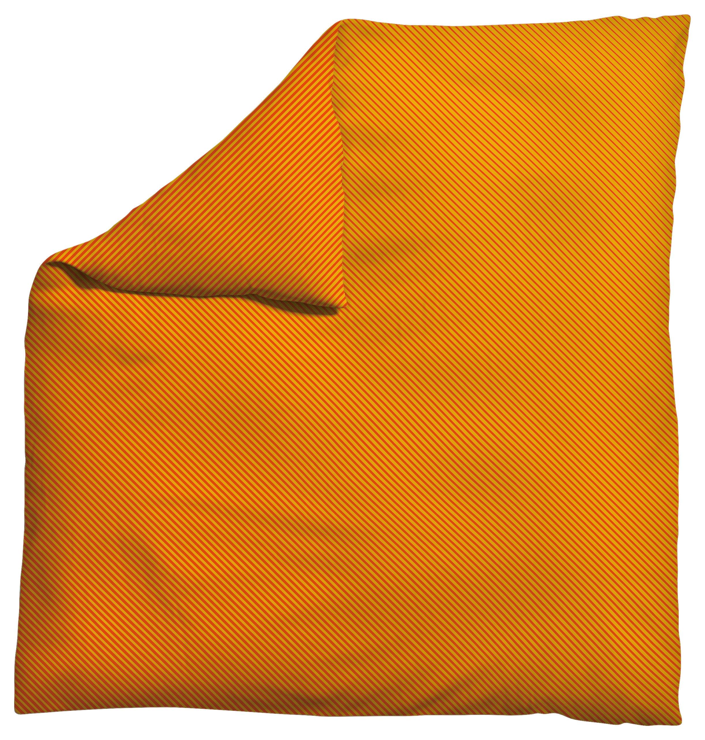 Bettdeckenbezug Woven Satin Gelb/Rot ca. 200x200cm - Gelb/Rot, Basics, Textil (200/200cm) - Schlafgut