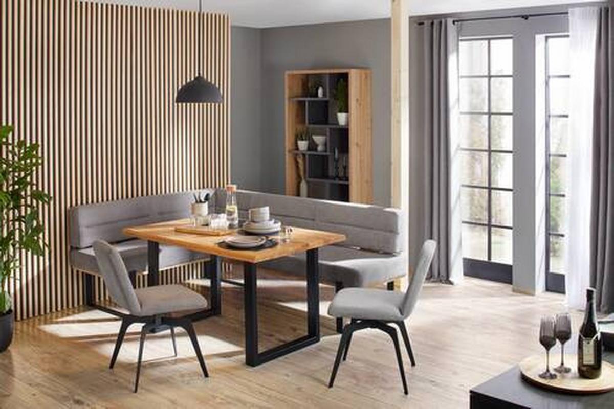 Esstisch Canu Eichefarben Echtholz ca. 170x90x75cm - Eichefarben/Schwarz, MODERN, Holz/Metall (170/90/75cm) - Zandiara