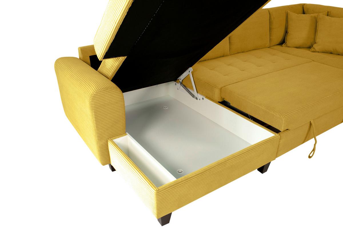 Kutna Garnitura Moritz - boje senfa, Trend, tekstil (155/324/178cm) - Modern Living