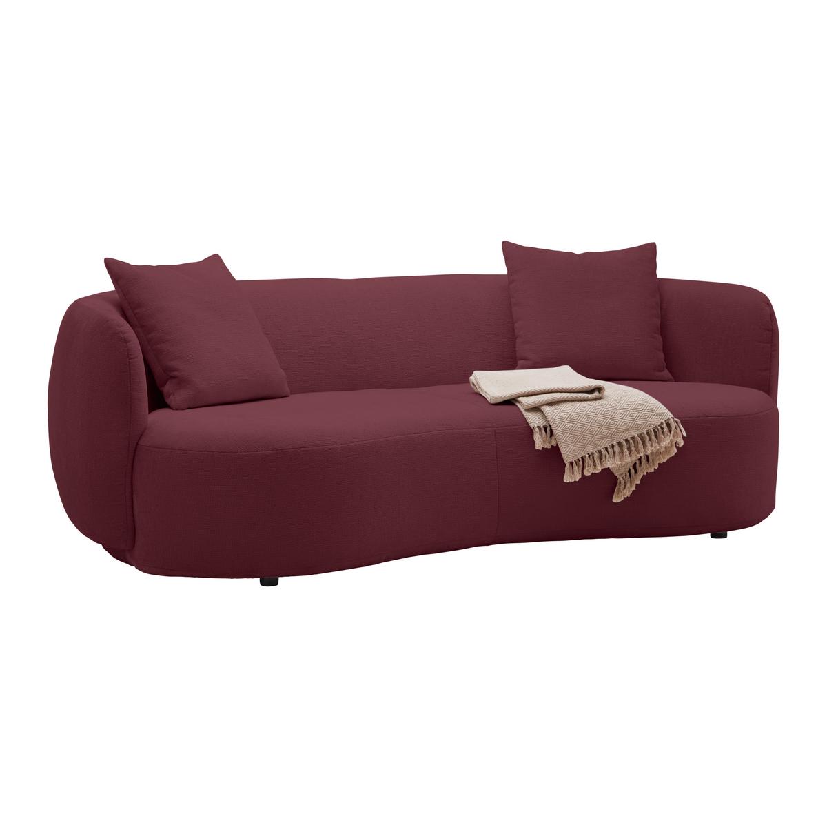 Bigsofa Leonas Bordeaux - Bordeaux/Schwarz, MODERN, Kunststoff/Textil (235/72/110cm) - Premium Living