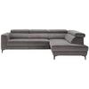 Wohnlandschaft Emma Grau - Schwarz/Grau, MODERN, Textil (301/47/210cm) - Premium Living