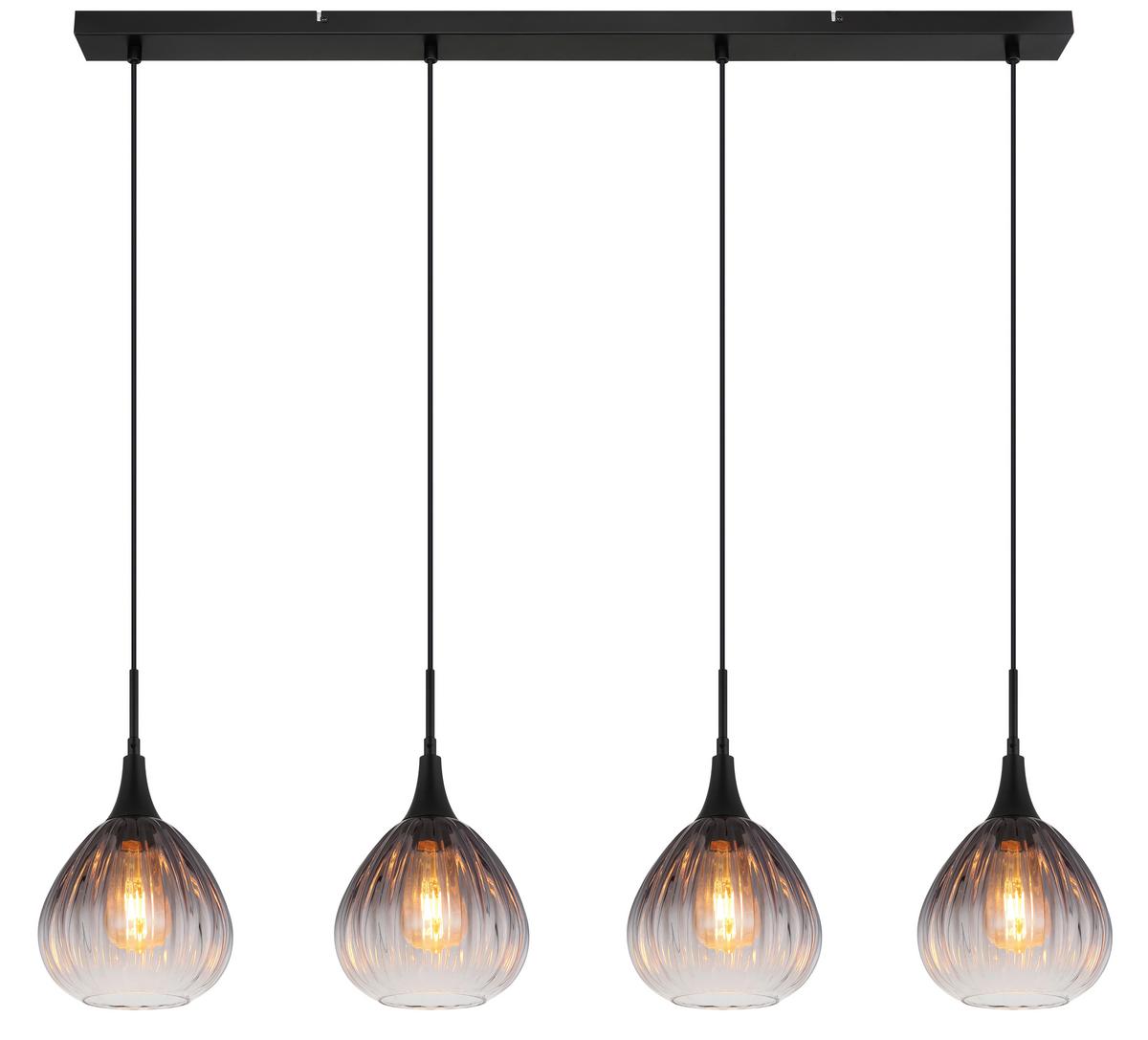 Hängeleuchte Olsen Klar max. 40 Watt - Klar, Design, Glas/Metall (110/20/120cm) - Globo