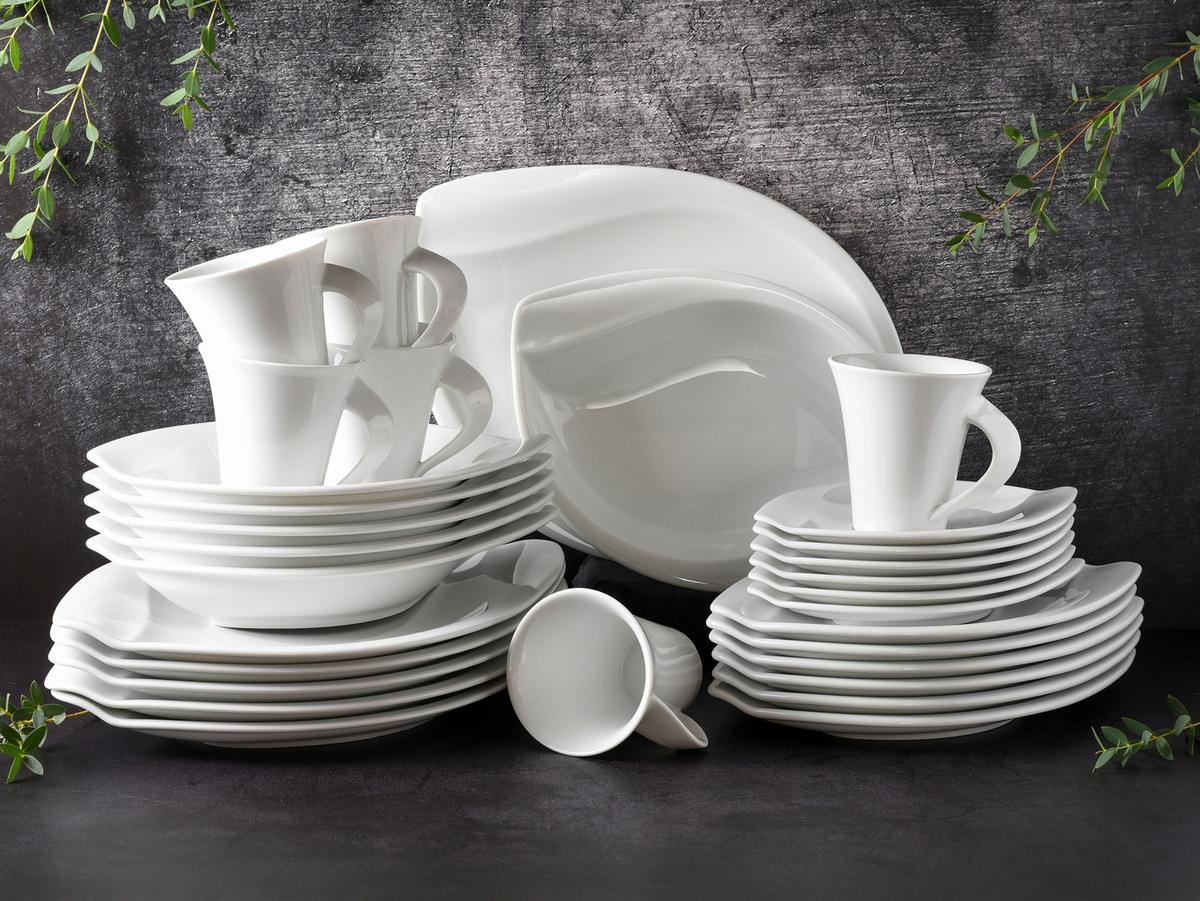 Kombiservice Acacia in Weiß, 30-teilig - Weiß, Basics, Keramik (41/37/30cm) - Creatable