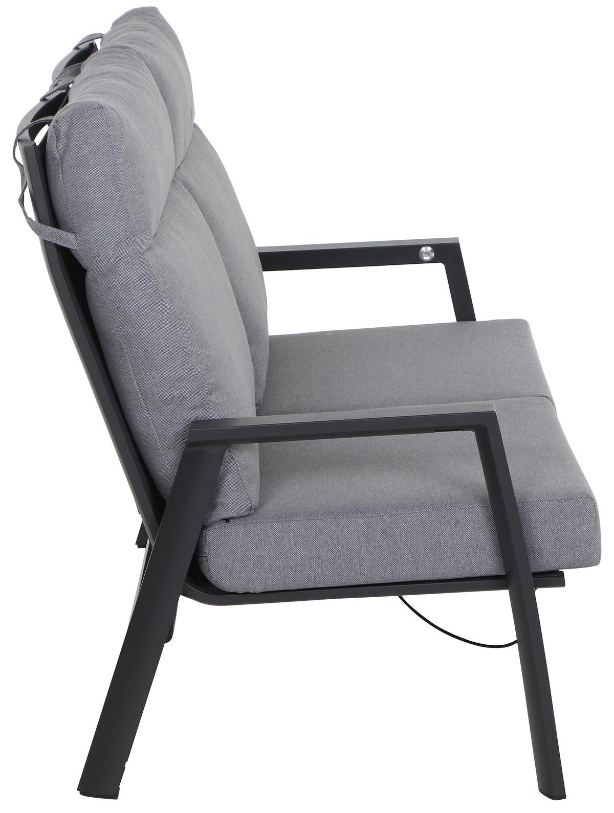 Loungesofa Valencia Anthrazit - Dunkelgrau/Anthrazit, Basics, Kunststoff/Textil (152,5/99/82,5cm) - Siena Garden