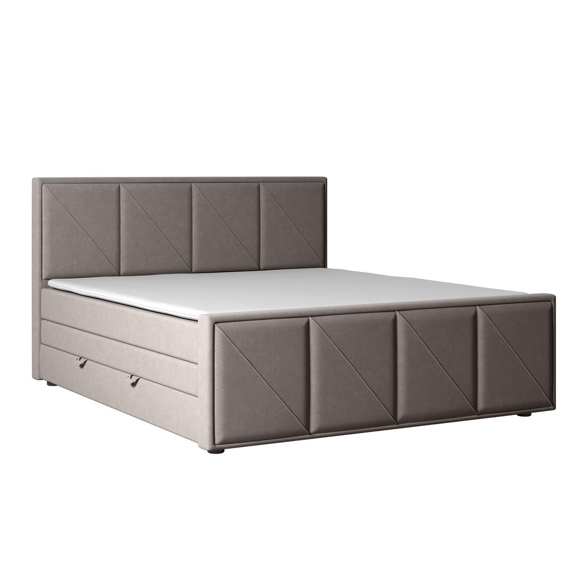 Boxspringbett Oslo Hellgrau ca. 180x200 cm Hellgrau - Hellgrau/Schwarz, MODERN, Holzwerkstoff/Kunststoff (180/200cm) - MID.YOU