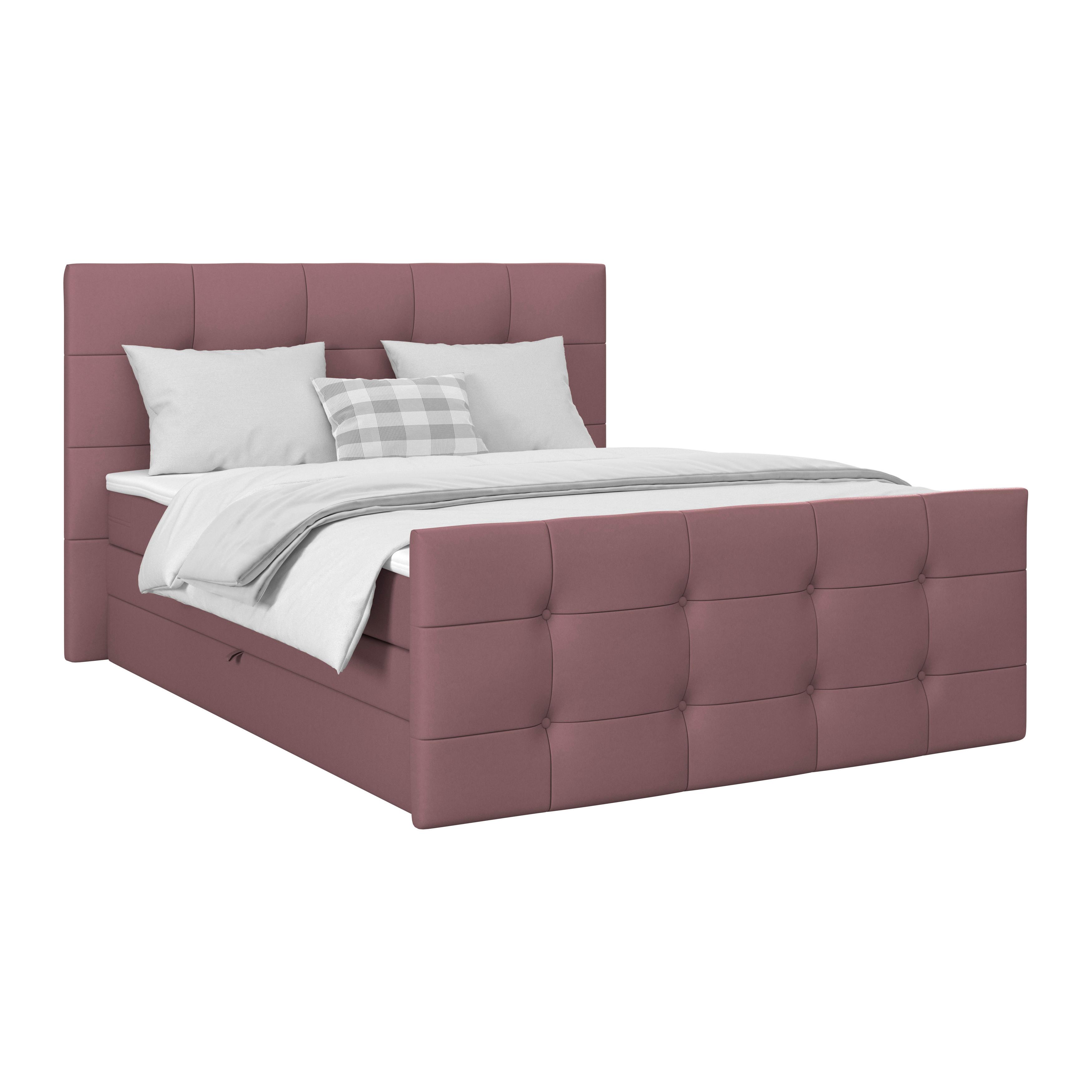 PAT BOXSPRING JOSIE C - roz, Modern, plastic/lemn (180/200cm)