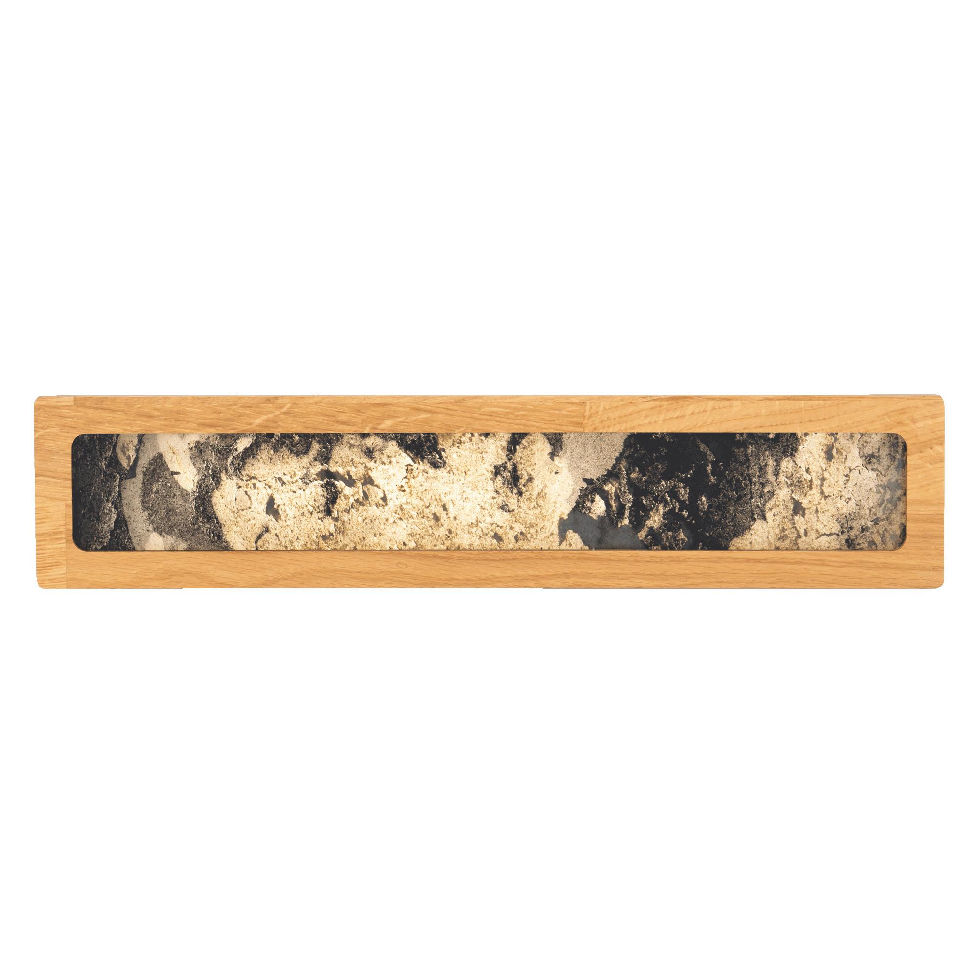 KINKIET LED 143261 SCHLIERSEE L *WW* - kolor dębowy/antracytowy, Natur, kamień/drewno (38/6/8cm) - Waldwelt