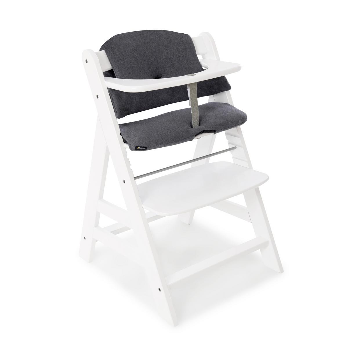 WKŁADKA DO WYSOKIEGO KRZESŁA 667033 - szary, Basics, tkanina (44/24cm) - Hauck