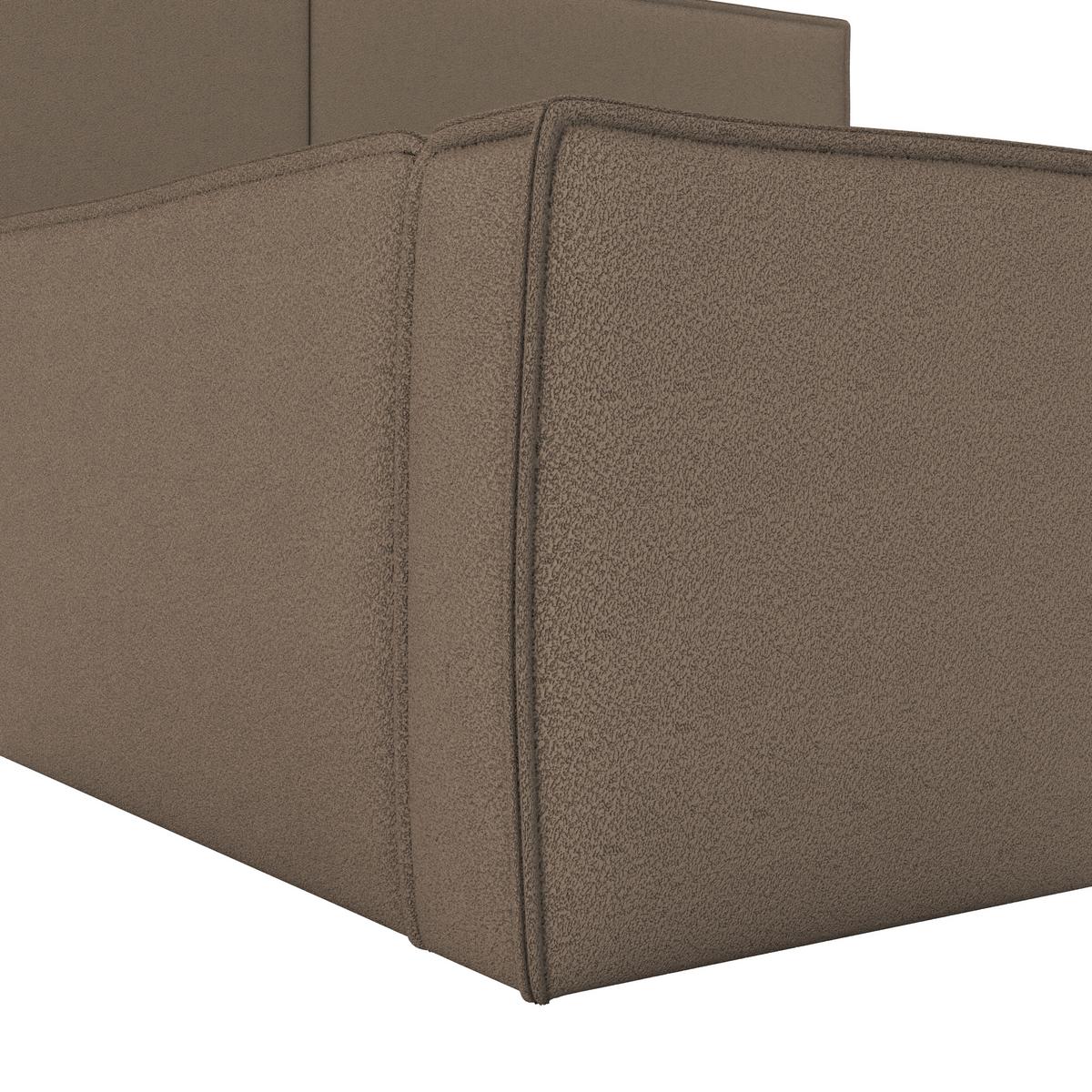 Oblazinjena Postelja Serena, Rjava, 180x200 - črna/naravne barve, Moderno, kovina/umetna masa (180/200cm) - Bessagi Home