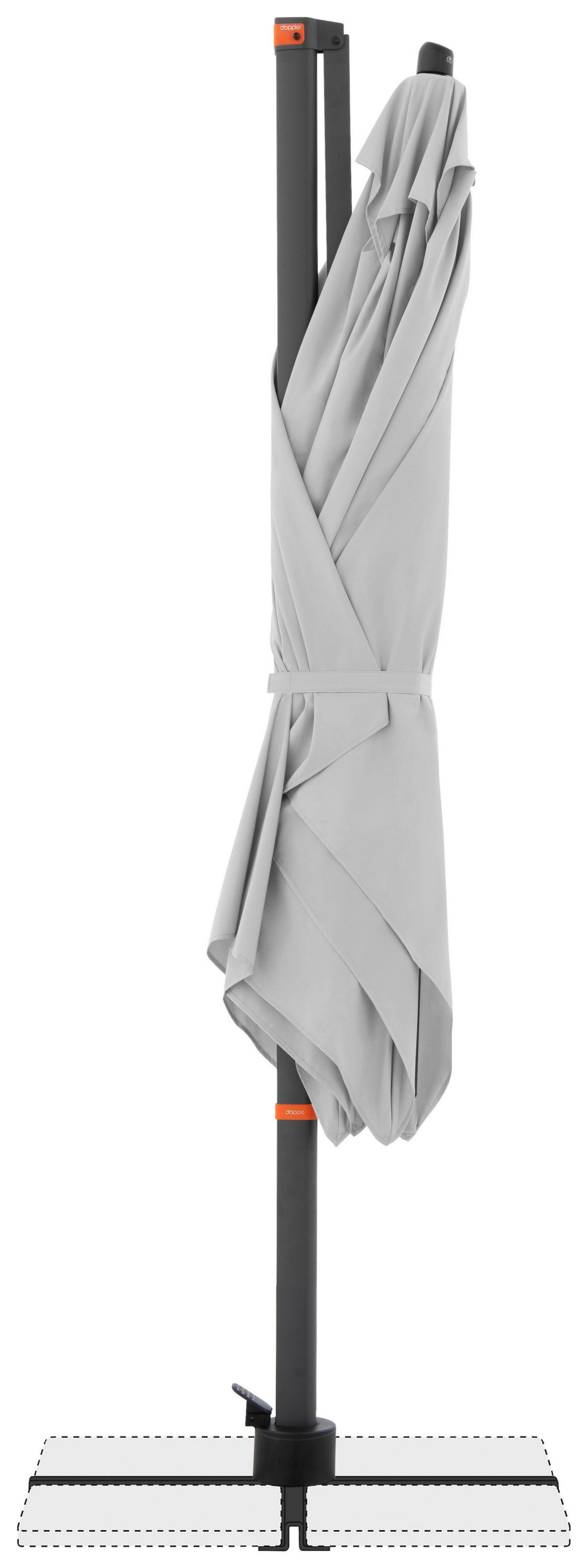 Ampelschirm Myzone Hellgrau ca. 320x240cm - Anthrazit/Hellgrau, Basics, Textil/Metall (320/240cm) - Doppler