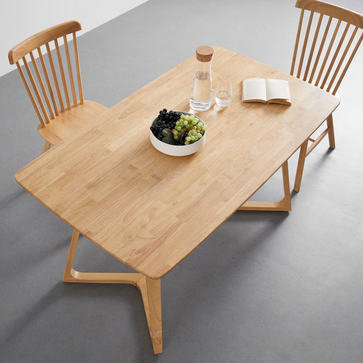 Esstisch Colin in Holz Kautschuk massiv ca. 140x75 cm - Naturfarben, MODERN, Holz (140/75/80cm) - Bessagi Home