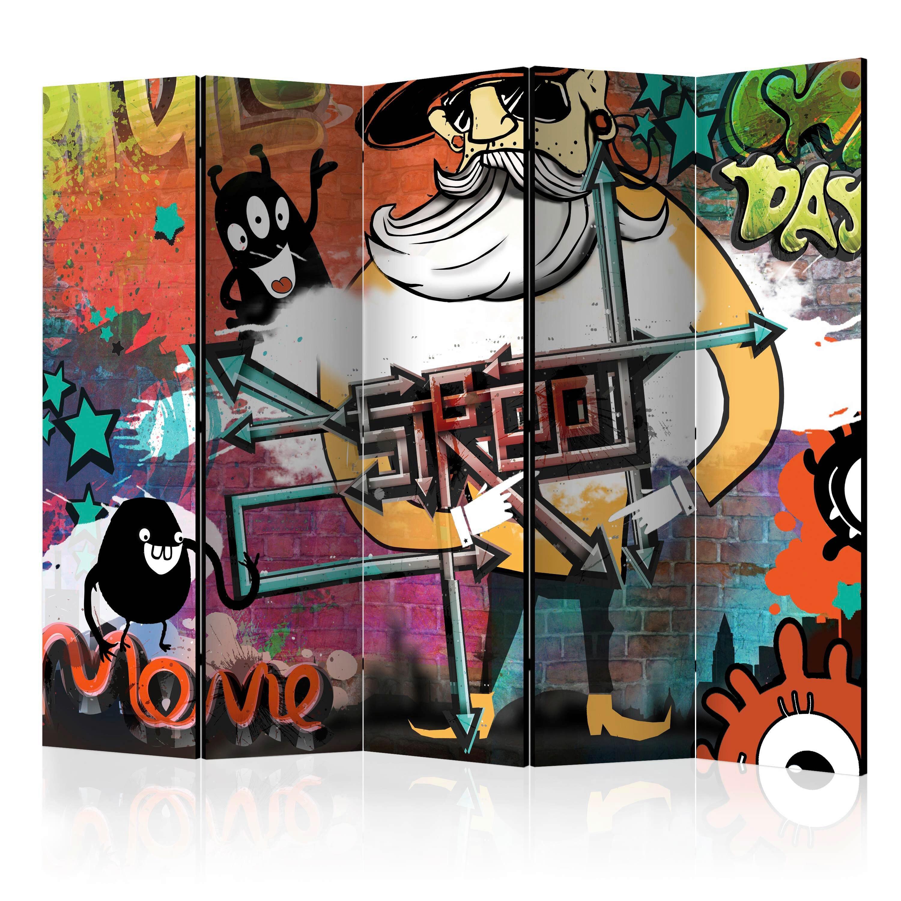 Paravan Street Movie I, 5-Delni, Dvostranski - večbarvno, Basics, tekstil/les (225/172/3cm) - artgeist