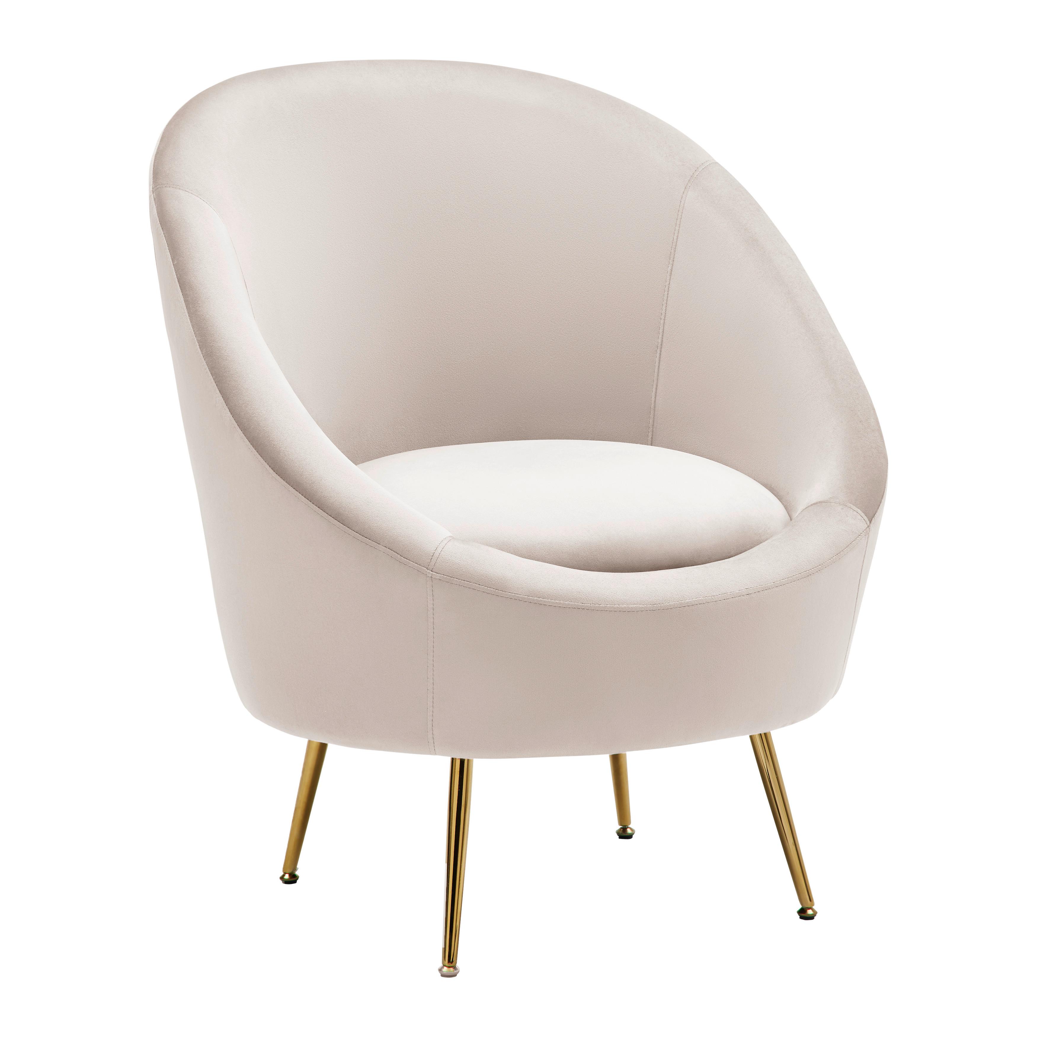 Scaun de relaxare LOU - gri deschis/auriu, Modern, metal/textil (80/92/75cm) - Bessagi Home