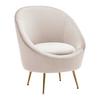 Sessel Lou Hellgrau Samt - Goldfarben/Hellgrau, MODERN, Textil/Metall (80/92/75cm) - Bessagi Home