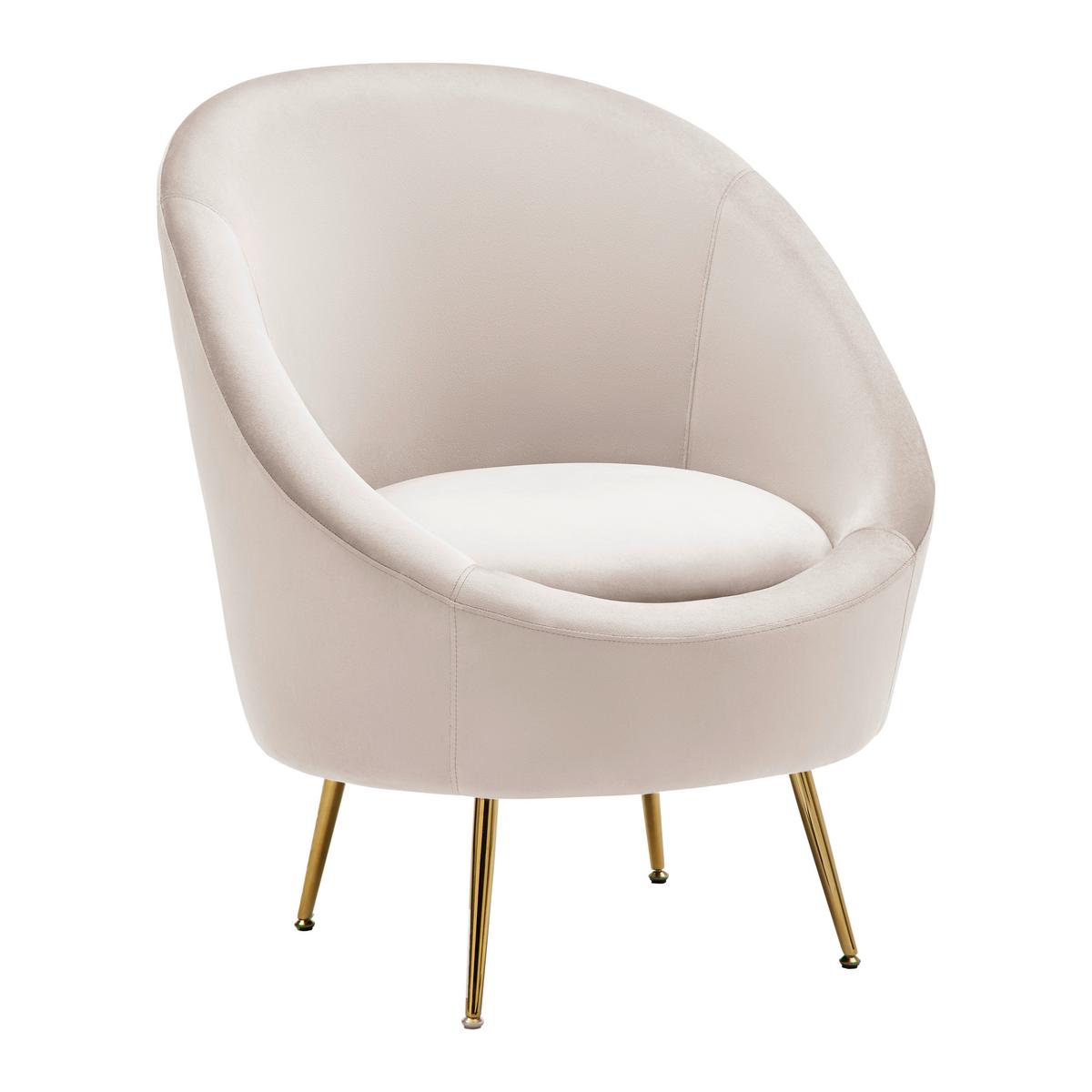 Scaun de relaxare LOU - gri deschis/auriu, Modern, metal/textil (80/92/75cm) - Bessagi Home