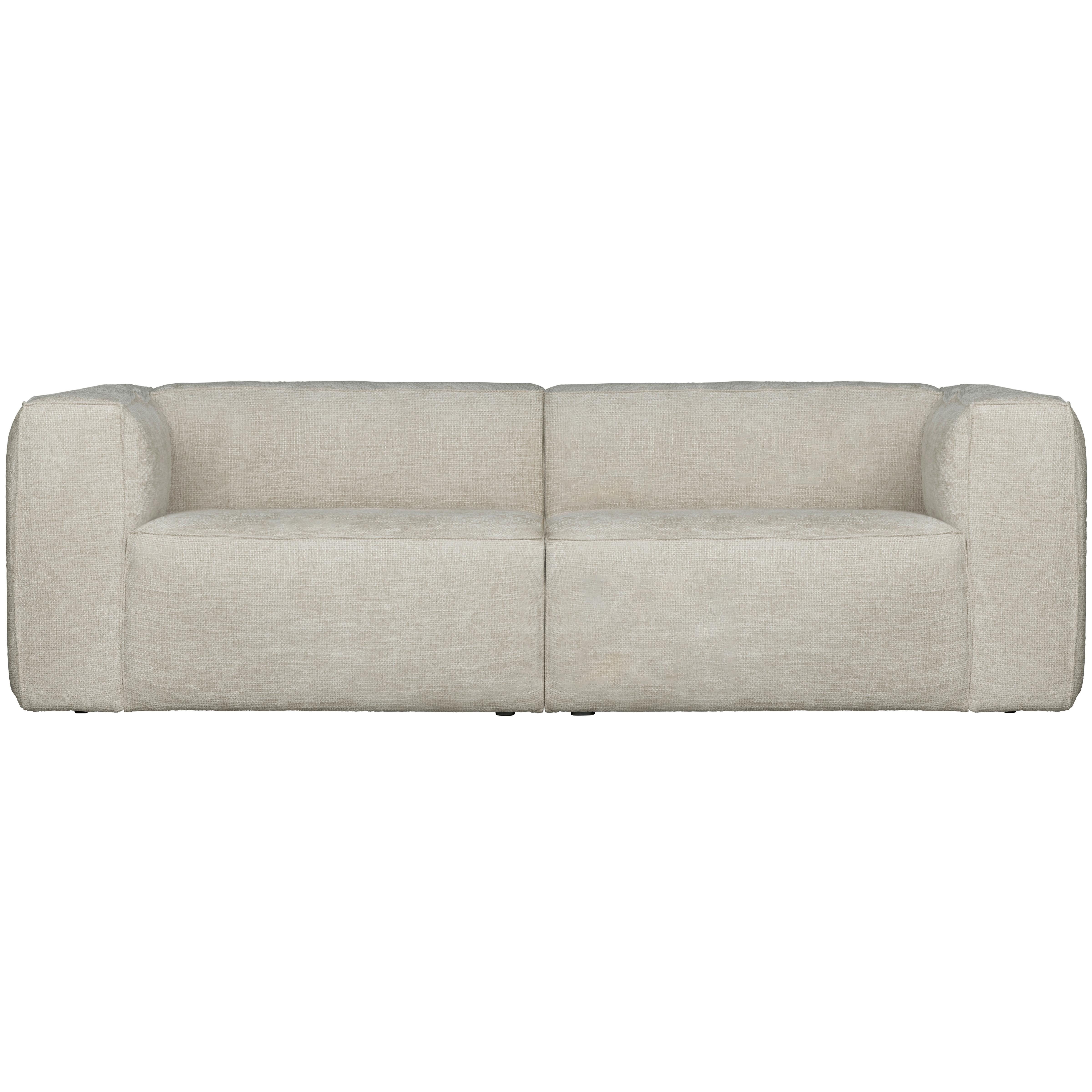 3,5-Sitzer Sofa Bean Naturfarben B: 242cm - Schwarz/Naturfarben, Design, Kunststoff/Textil (242/73/96cm) - Livetastic