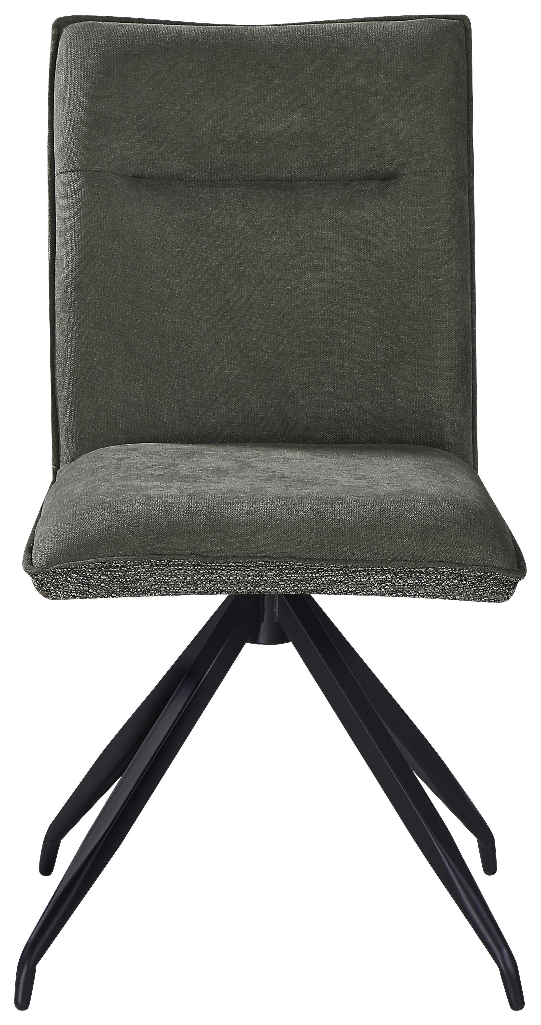 Stuhl Nova Grün - Schwarz/Grün, MODERN, Textil/Metall (47/88/63cm) - Premium Living