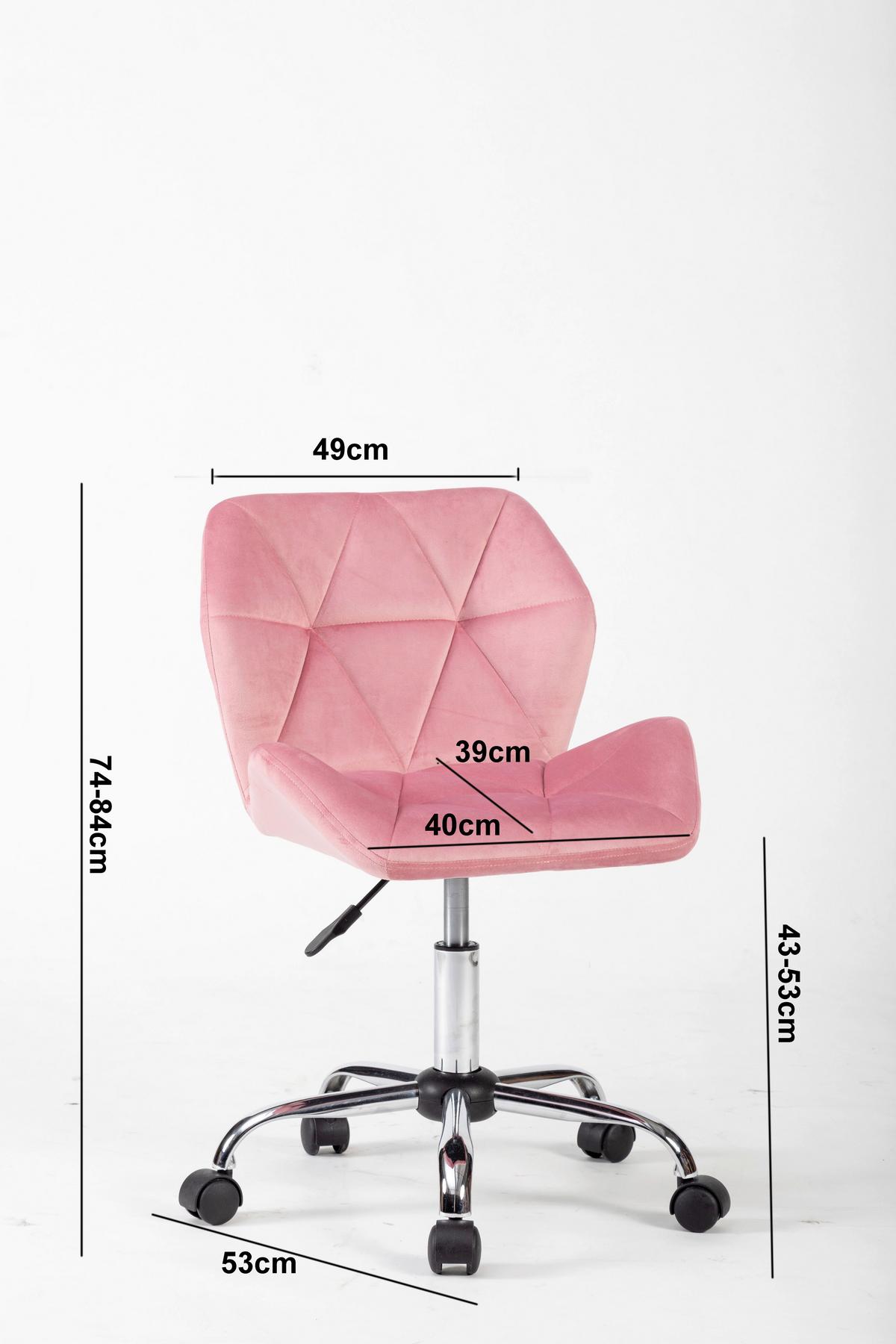 Uredska Stolica Aria - pink/boje kroma, Moderno, metal/tekstil (49/74-84/53cm) - Modern Living