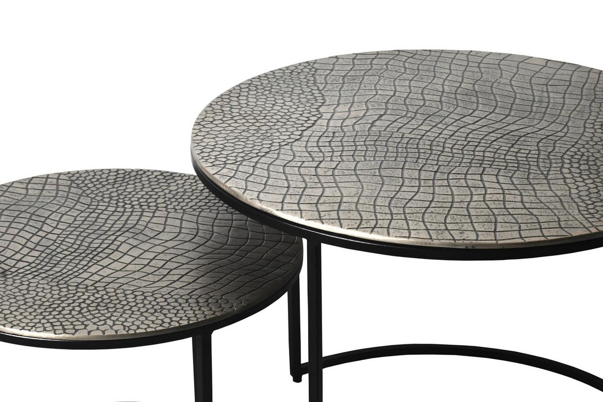 Satztisch Wl7.345 - Silberfarben/Schwarz, Design, Metall (60/45/60cm) - Livetastic
